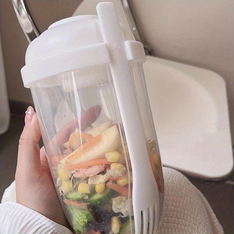 Portable Breakfast Salad Cup with Spoon and Fork Lids