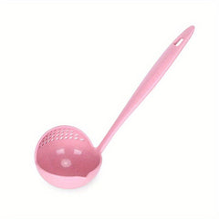 Wheat Straw 2-in-1 Kitchen Spoon & Strainer Long Handle Hot Pot Spoon