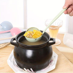 Wheat Straw 2-in-1 Kitchen Spoon & Strainer Long Handle Hot Pot Spoon