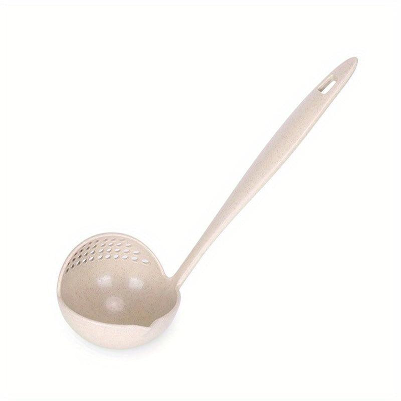 Wheat Straw 2-in-1 Kitchen Spoon & Strainer Long Handle Hot Pot Spoon