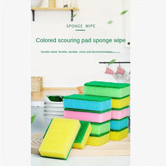 10pcs Double Sided Cleaning Sponge Set For Tableware Pans Pots