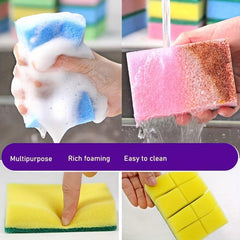 10pcs Double Sided Cleaning Sponge Set For Tableware Pans Pots