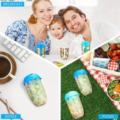 Salad Cup with Fork - Healthy Salad Container for Lunch Work