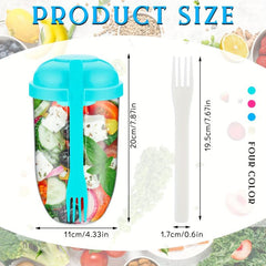 Salad Cup with Fork - Healthy Salad Container for Lunch Work