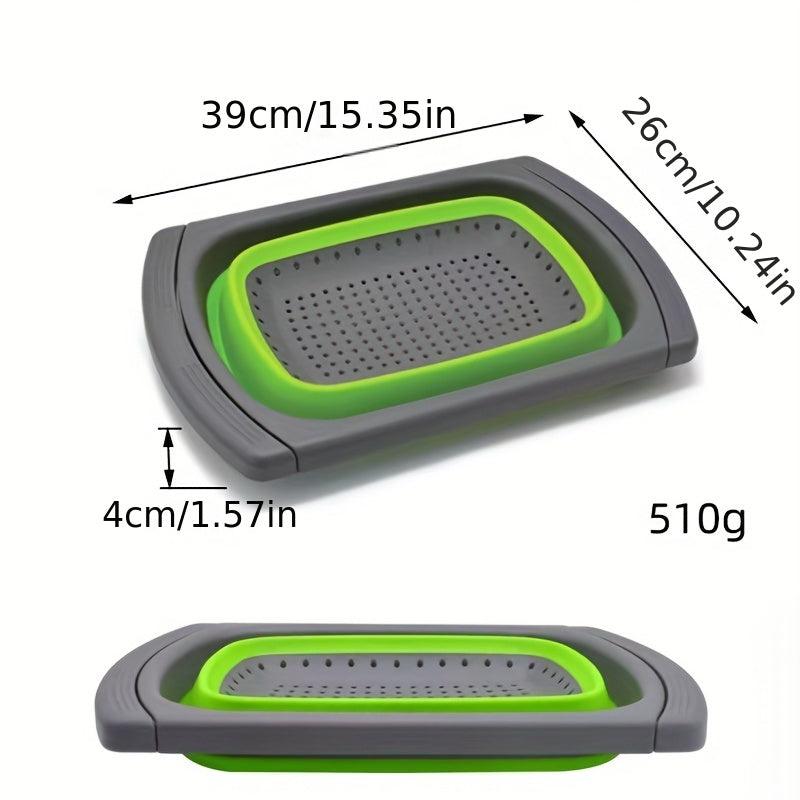 6 Quart Silicone Collapsible Strainer with Extendable Handles