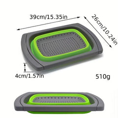6 Quart Silicone Collapsible Strainer with Extendable Handles