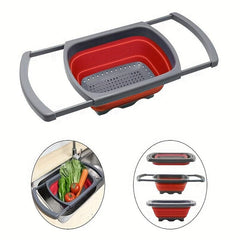 6 Quart Silicone Collapsible Strainer with Extendable Handles