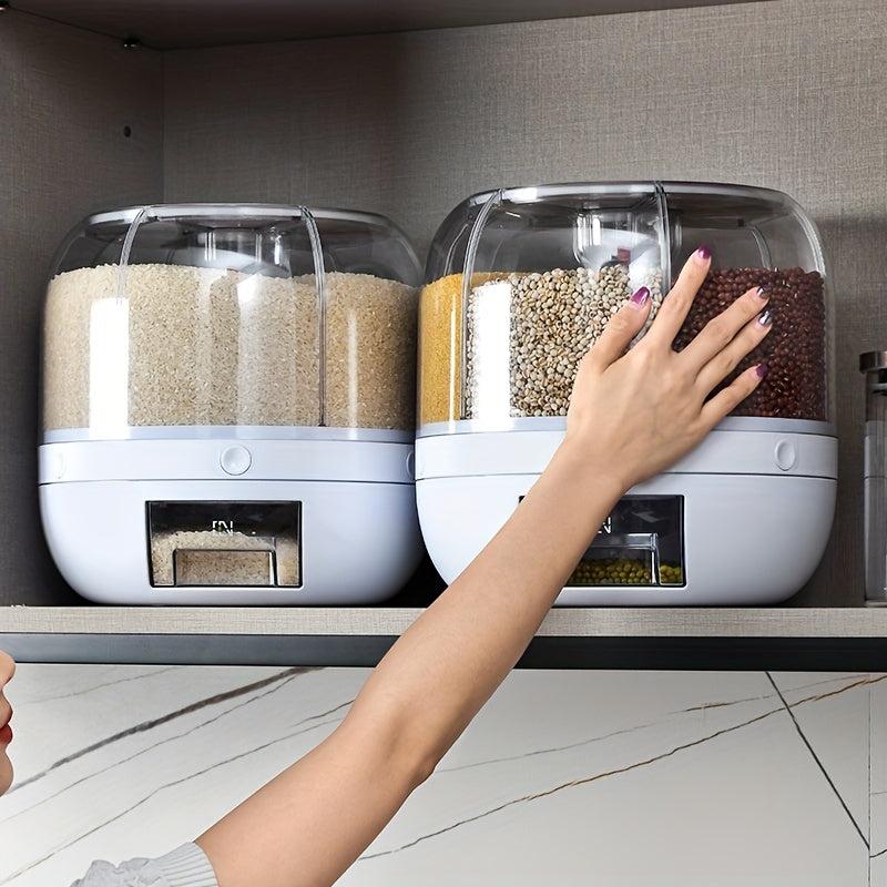 360 Rotating Rice & Grain Storage Container with Lid