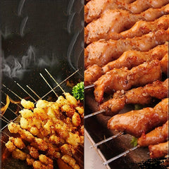 20pcs Stainless Steel BBQ Skewers with Wooden Handle
