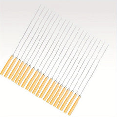 20pcs Stainless Steel BBQ Skewers with Wooden Handle