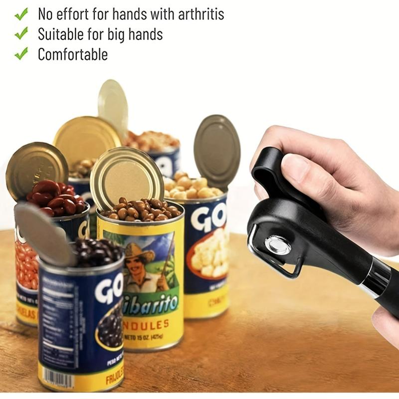 Smooth Edge Stainless Steel Can Opener with Large Knob