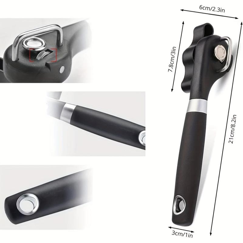 Smooth Edge Stainless Steel Can Opener with Large Knob