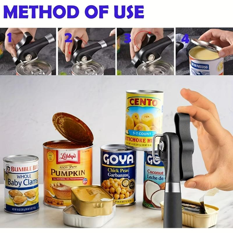 Smooth Edge Stainless Steel Can Opener with Large Knob