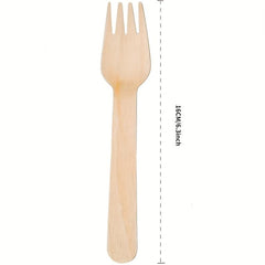 100pcs Disposable Wooden Forks Pack Of 100 16 Length Biodegradable
