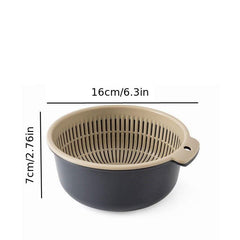 Double Drain Basket Washing Basket Plastic Fruit Storage Washing Basket