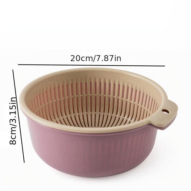 Double Drain Basket Washing Basket Plastic Fruit Storage Washing Basket