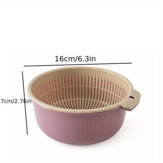 Double Drain Basket Washing Basket Plastic Fruit Storage Washing Basket