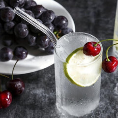 2 Pcs Eco Friendly Glass Straw Set Smoothies Cocktails Bar Accessories
