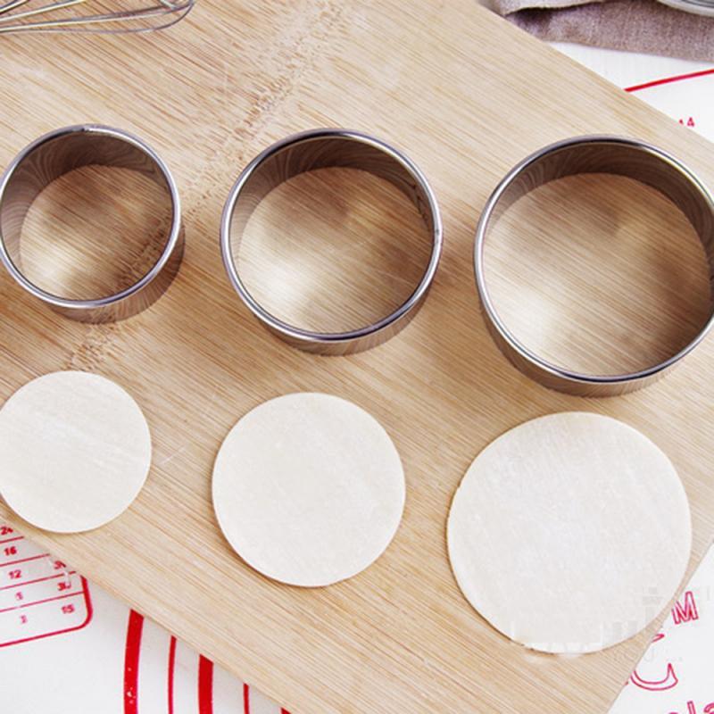 3pcs Stainless Steel Dumplings Molds Set, Cookie Cutters Pastry Maker