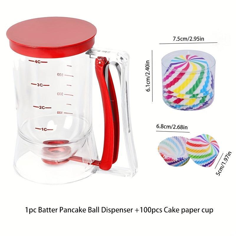 Pancake Ball Dispenser & 100 Paper Cups Set