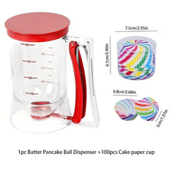 Pancake Ball Dispenser & 100 Paper Cups Set
