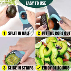 3in1 Avocado Peeler Slicer Corer Remover Pitter Cutter Divider Separator