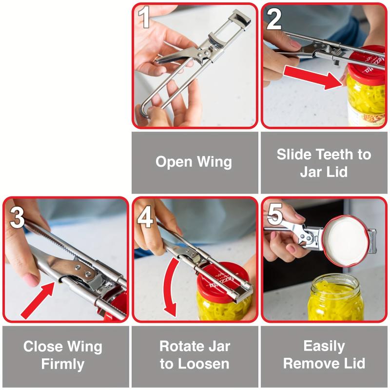 Adjustable Stainless Steel Jar & Bottle Opener