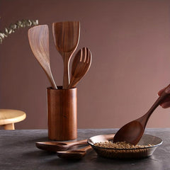 7pcs Non Stick Teak Wooden Spoons for Cooking Comfort Soft Grip Utensils