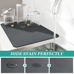 Rubber Drying Mat Non Slip Absorbent Wear resistant Coffee Machine Mat Placemat