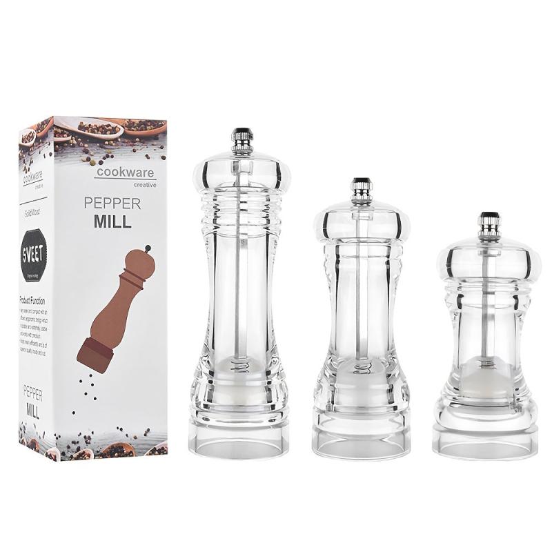 Acrylic Spice Grinder Manual Sea Salt Mill Spice Crusher