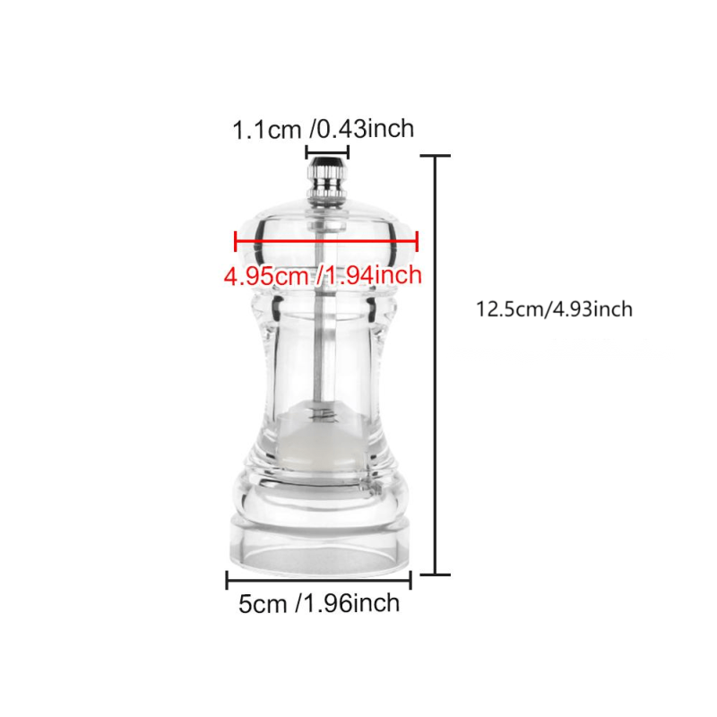 Acrylic Spice Grinder Manual Sea Salt Mill Spice Crusher