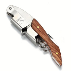 Wooden Handle Multifunctional Red Wine Bottle Opener Kitchen Utensil