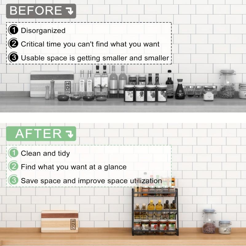 Spice Rack Organizer for Cabinet Under Sink Organization