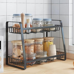 Spice Rack Organizer for Cabinet Under Sink Organization