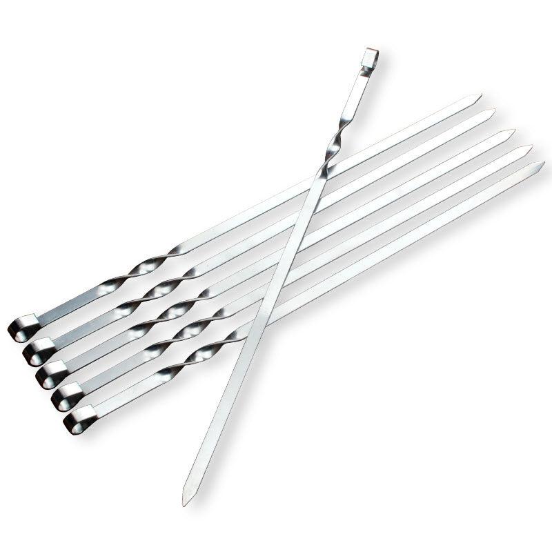 6pcs Stainless Steel Meat String Skewers for BBQ Outdoor Picnic
