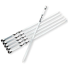 6pcs Stainless Steel Meat String Skewers for BBQ Outdoor Picnic