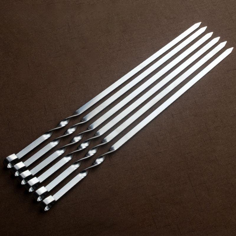 6pcs Stainless Steel Meat String Skewers for BBQ Outdoor Picnic