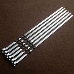6pcs Stainless Steel Meat String Skewers for BBQ Outdoor Picnic