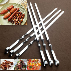 6pcs Stainless Steel Meat String Skewers for BBQ Outdoor Picnic