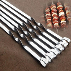 6pcs Stainless Steel Meat String Skewers for BBQ Outdoor Picnic
