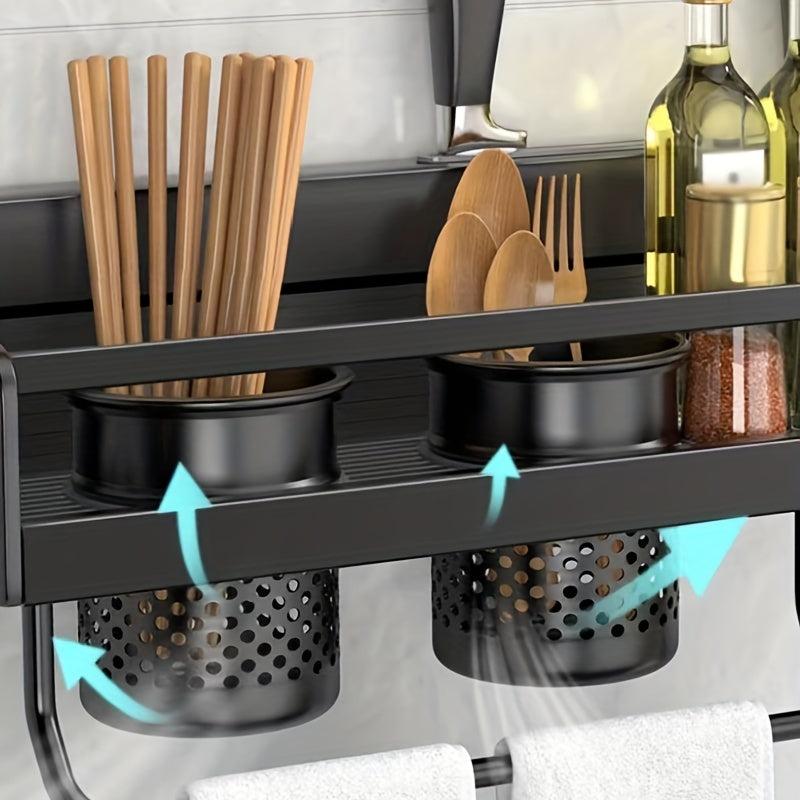 Kitchen Spice Storage Rack Cupboard Kitchen Rack With Hook Wall Mounted