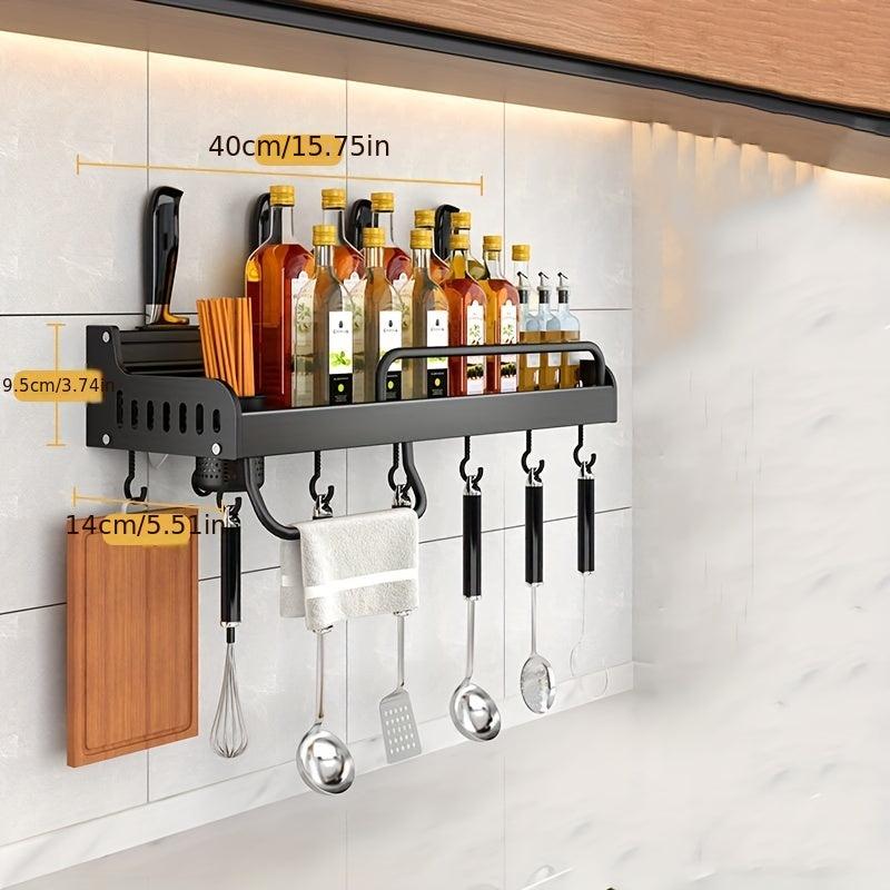 Kitchen Spice Storage Rack Cupboard Kitchen Rack With Hook Wall Mounted