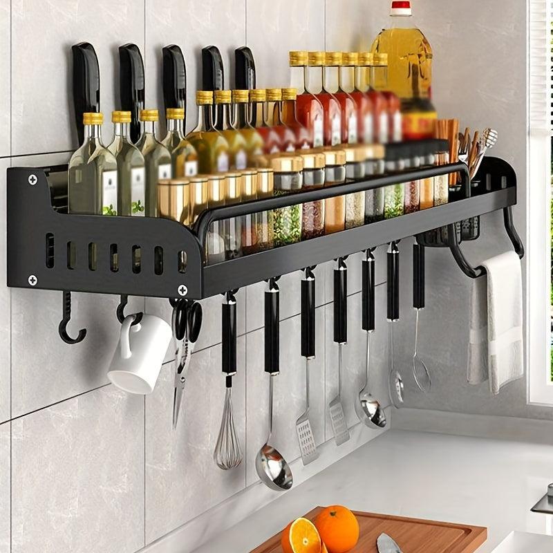 Kitchen Spice Storage Rack Cupboard Kitchen Rack With Hook Wall Mounted