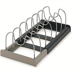 7pcs Kitchen Utensils Pan Storage Rack Retractable Dishes Expansion Rack