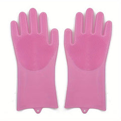 1 Pair Silicone Dishwashing Gloves Waterproof Kitchen Cleaning Gloves