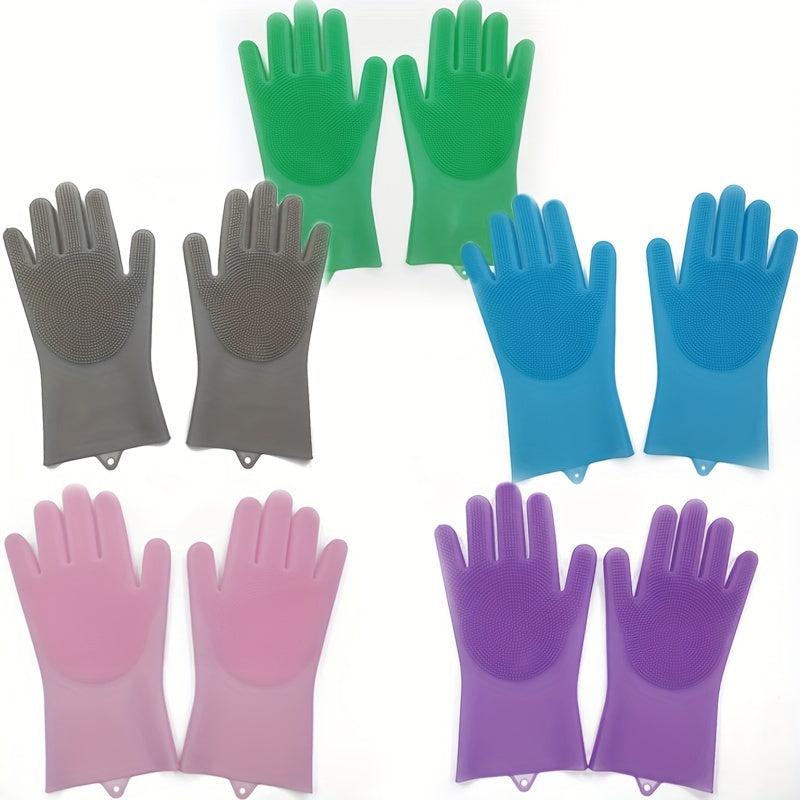 1 Pair Silicone Dishwashing Gloves Waterproof Kitchen Cleaning Gloves