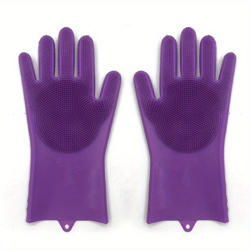 1 Pair Silicone Dishwashing Gloves Waterproof Kitchen Cleaning Gloves