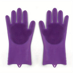 1 Pair Silicone Dishwashing Gloves Waterproof Kitchen Cleaning Gloves