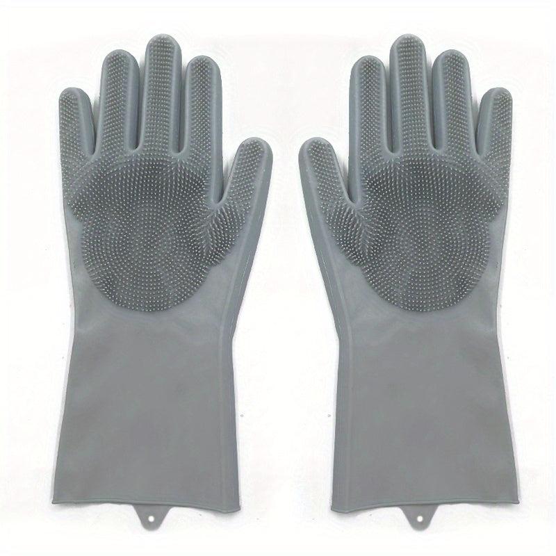 1 Pair Silicone Dishwashing Gloves Waterproof Kitchen Cleaning Gloves