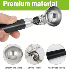 Ice Cream Scoop With Handle Trigger Cookie Scoop Stainless Steel